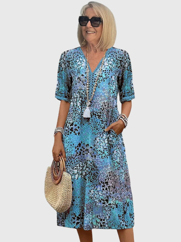 Bella | Elegant Floral Midi Kjole