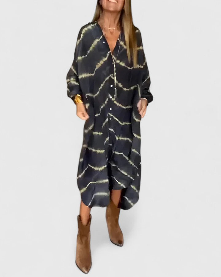 Ameliie™ | Elegant Boho Stribet Maxi Kjole