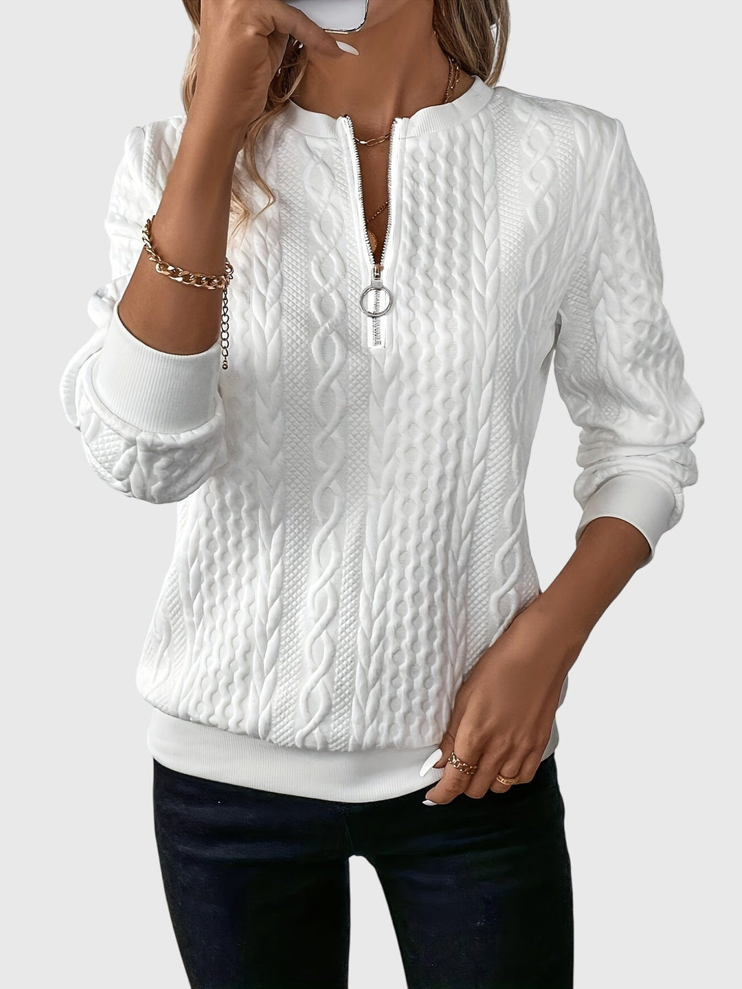Noria™ | Sweater med Lynlås