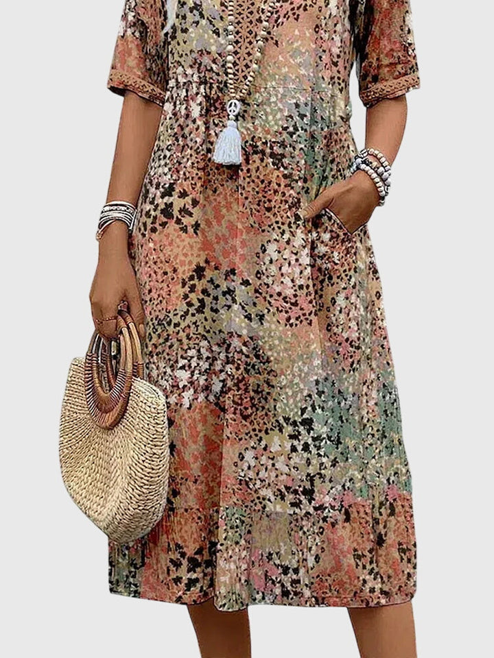 Yvonna™ | Elegant Floral Midi Kjole
