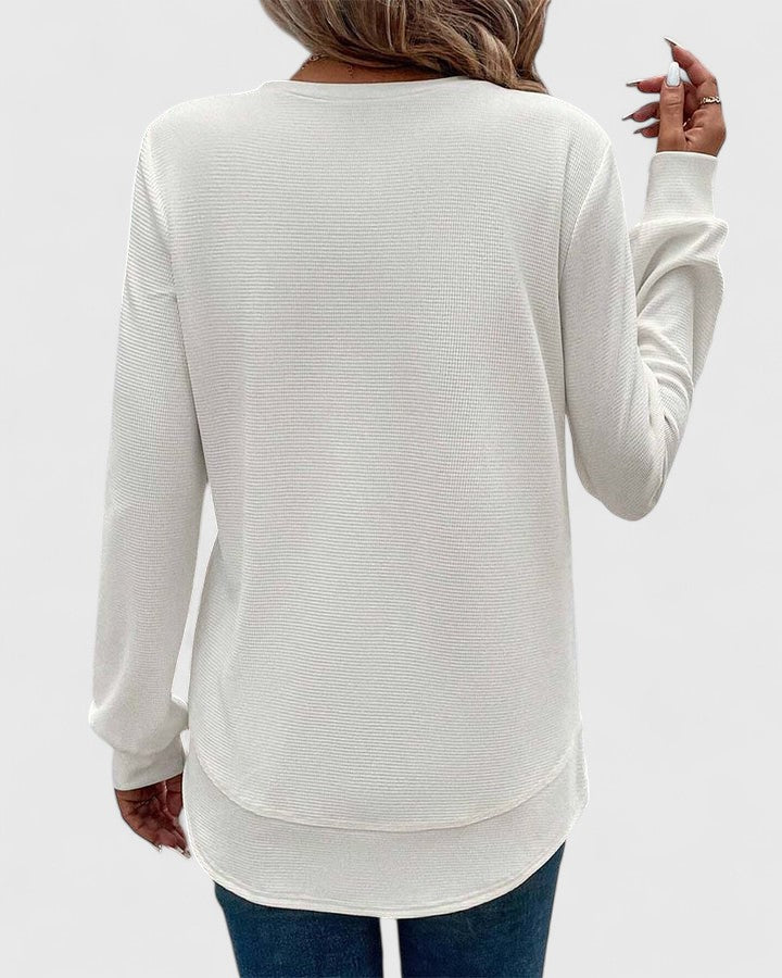 Nadyalyn | Elegant O-Hals Langærmet