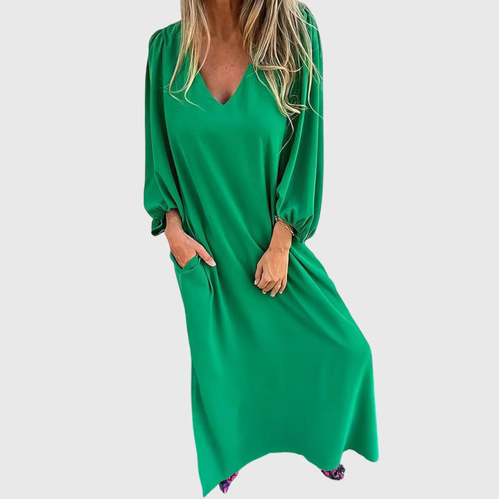 Carol™ - Lang Boho Kjole med Lommer