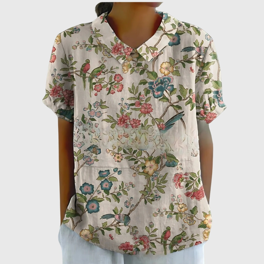 Jenna™ | Blomstret Bluse