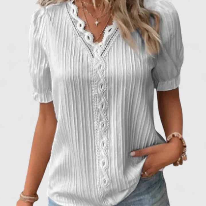 Avienne | Elegant V-hals Bluse