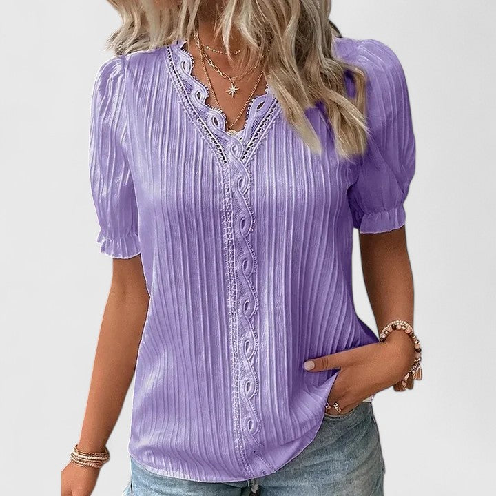 Avienne | Elegant V-hals Bluse
