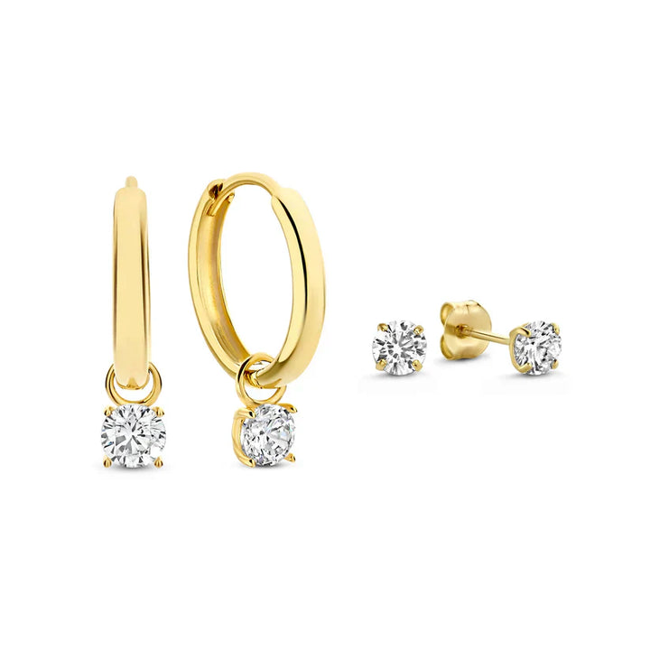 Krizalyssa | Diamant Pendeløreringe 18k Guld