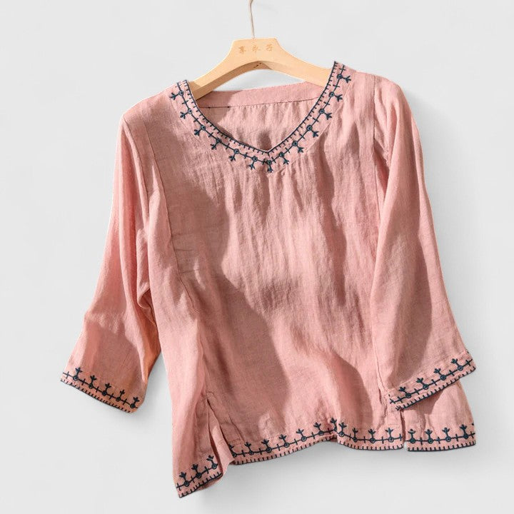 Taysia | Elegant V-Hals Bluse