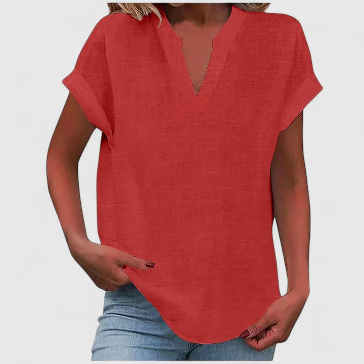 Xavinah | Komfortabel V-Hals Bluse