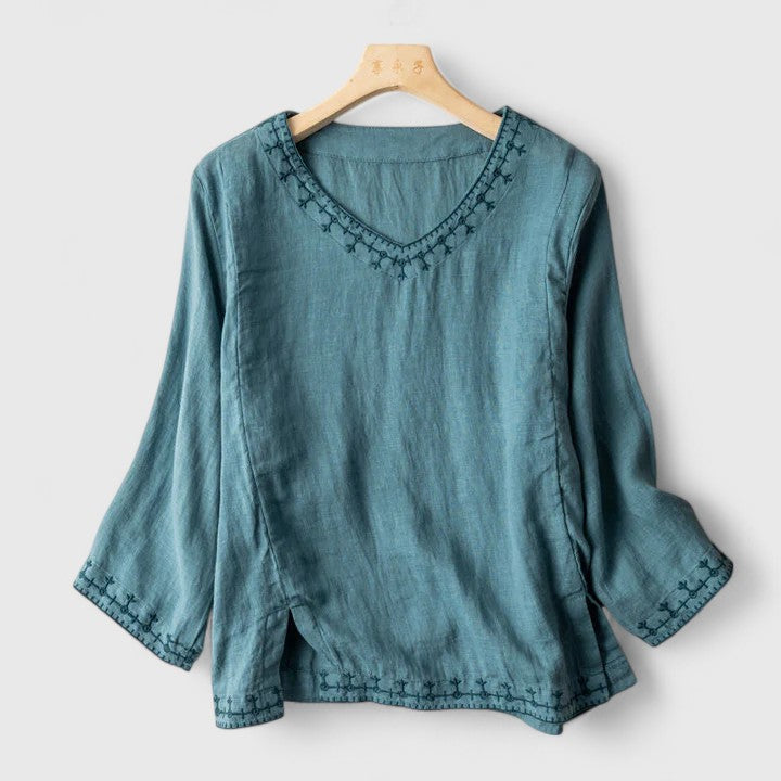Taysia | Elegant V-Hals Bluse