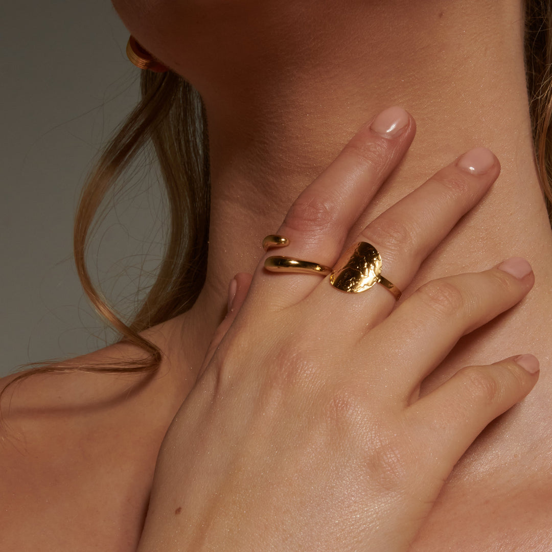 Minimalistisk Vanddråbe Ring