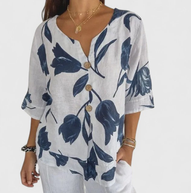 Isabel | Elegant Blomstret Bluse