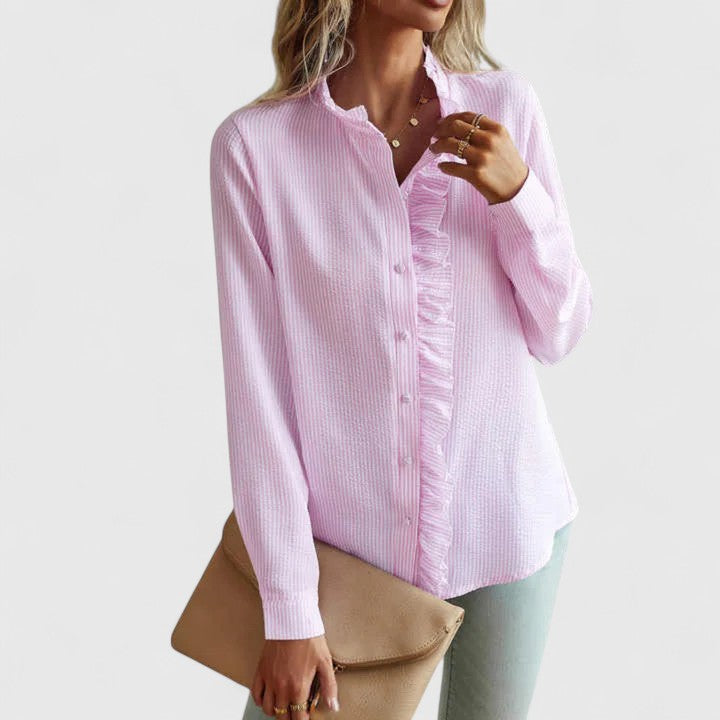 Yasmine | Sofistikeret Langærmet Bluse