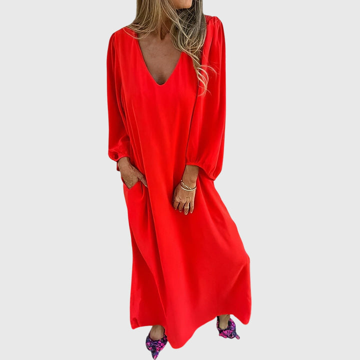 Carol™ - Lang Boho Kjole med Lommer