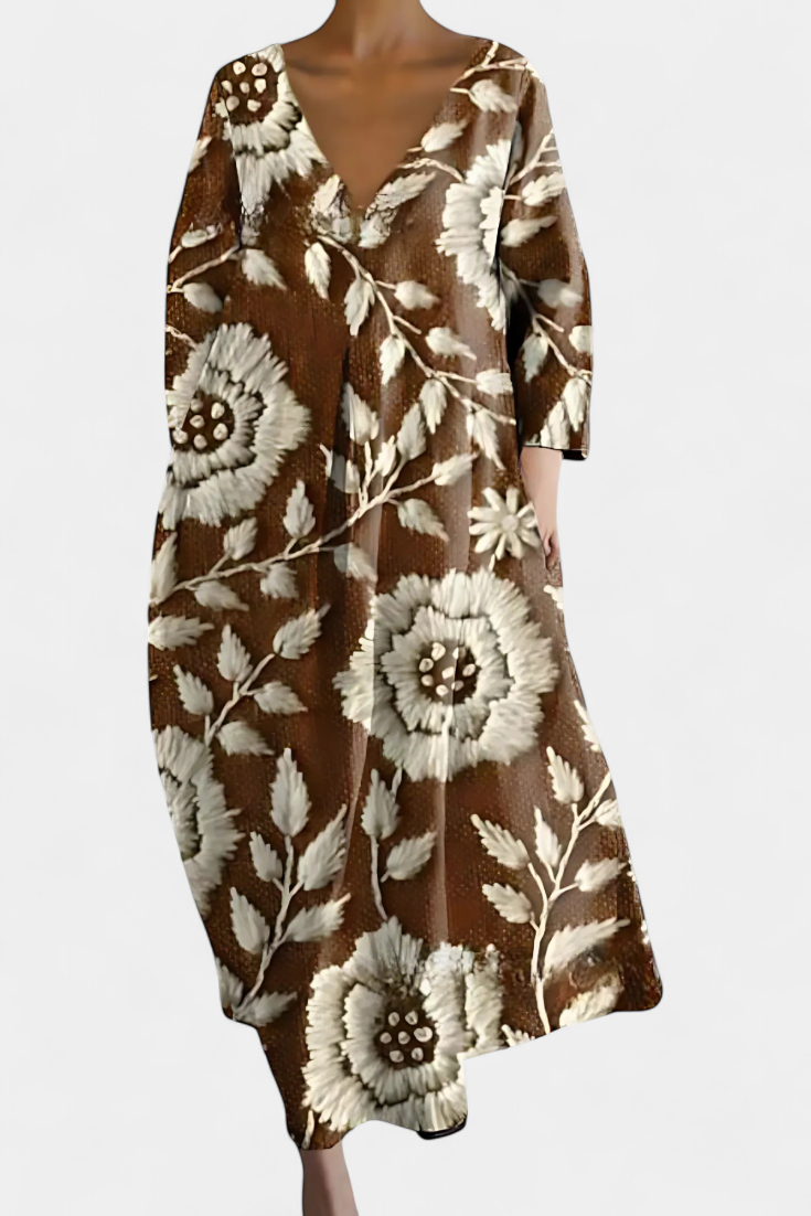 Isalinde | Komfortabel V-hals Kjole