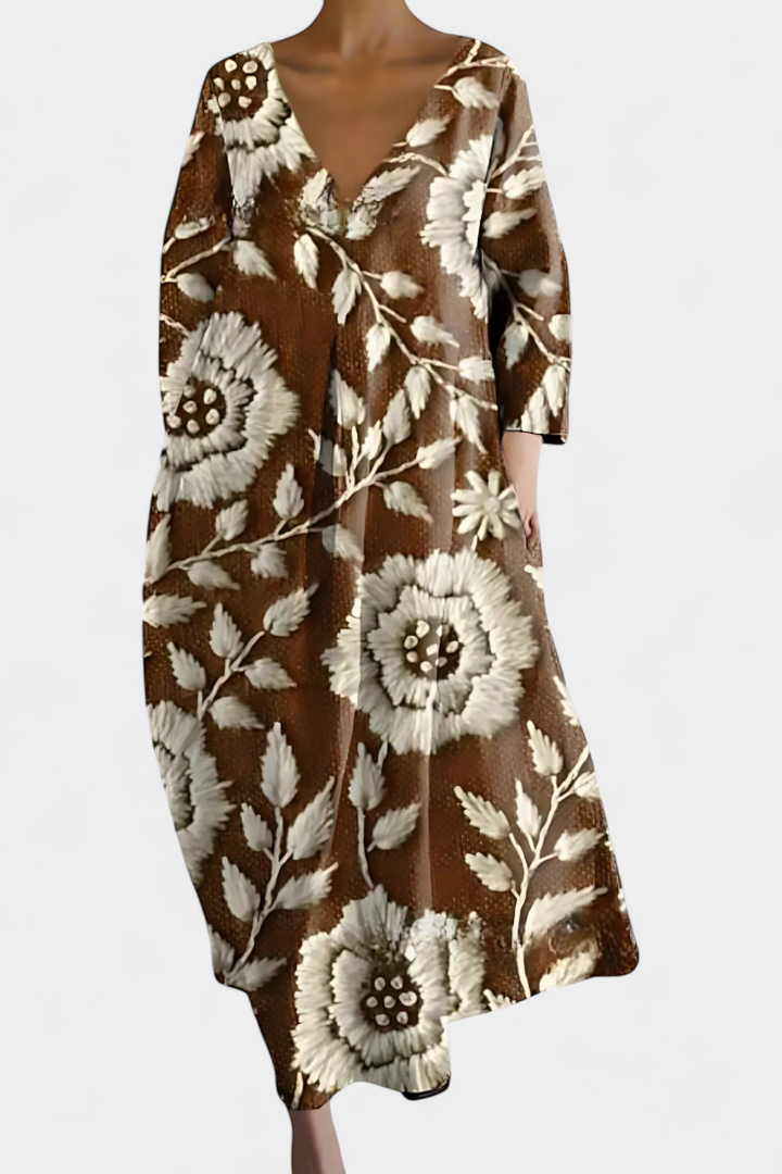 Isalinde | Komfortabel V-hals Kjole