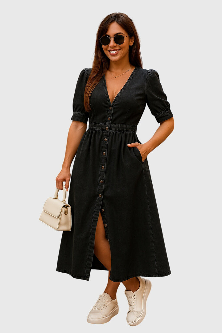 Jacquelinne™ | Elegant Denim Kjole