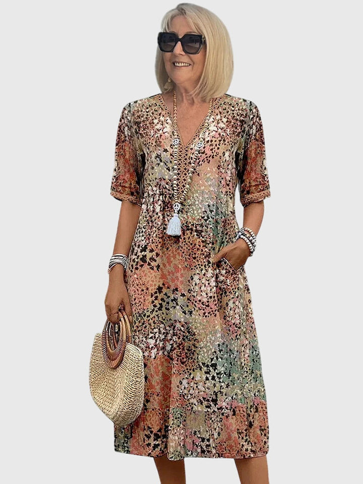 Bella | Elegant Floral Midi Kjole