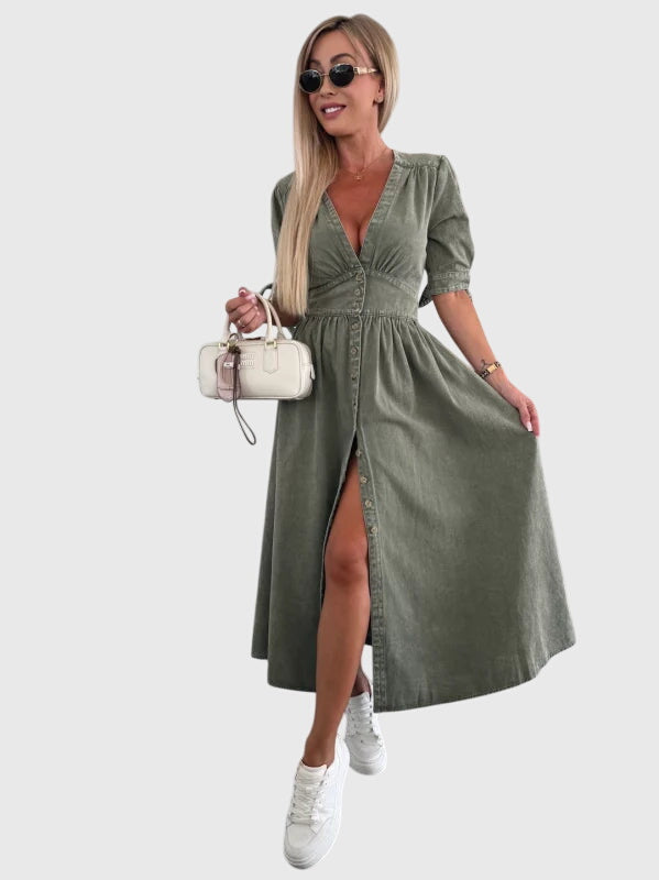 Sophiaa™ | Elegant Denim Kjole