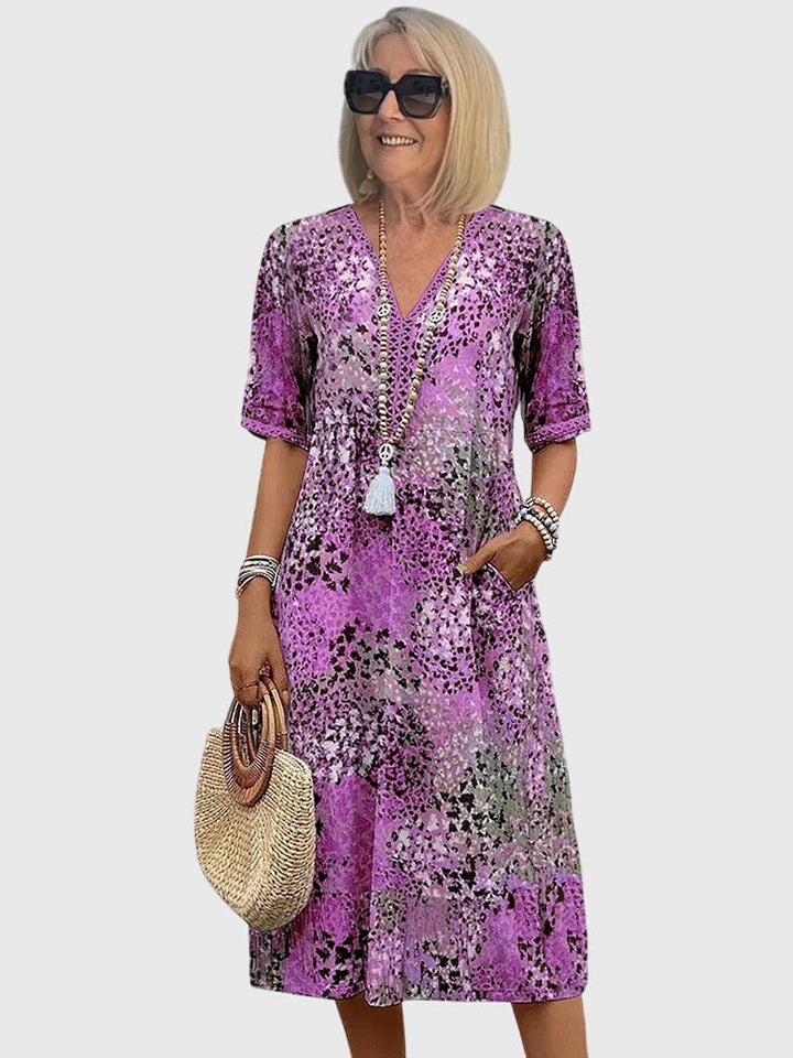 Yvonna™ | Elegant Floral Midi Kjole