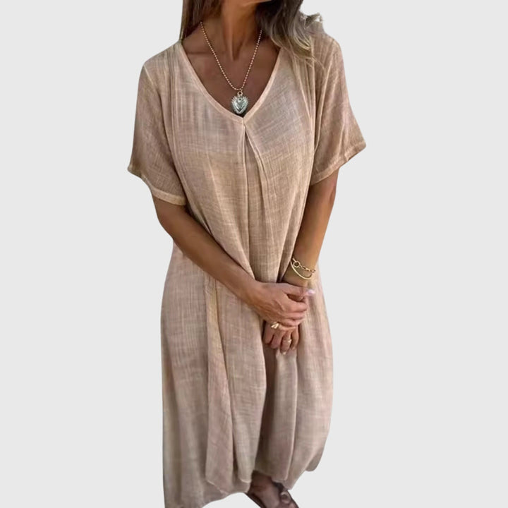 Fiona™ – Elegant Let V-Hals Kjole