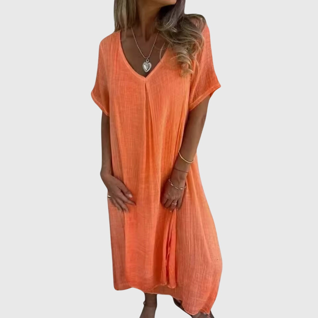 Fiona™ – Elegant Let V-Hals Kjole