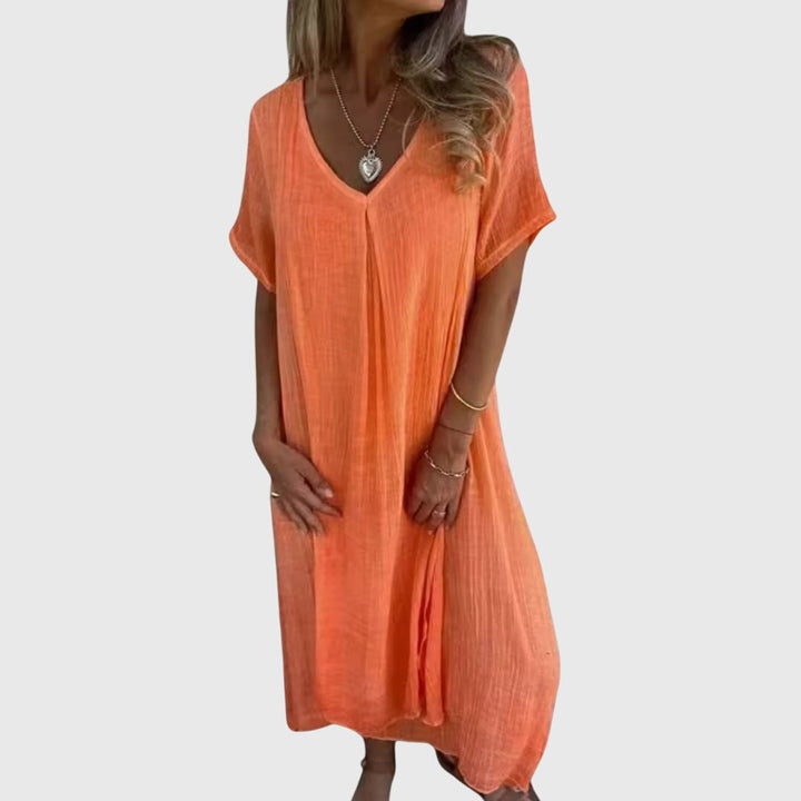 Fiona™ – Elegant Let V-Hals Kjole