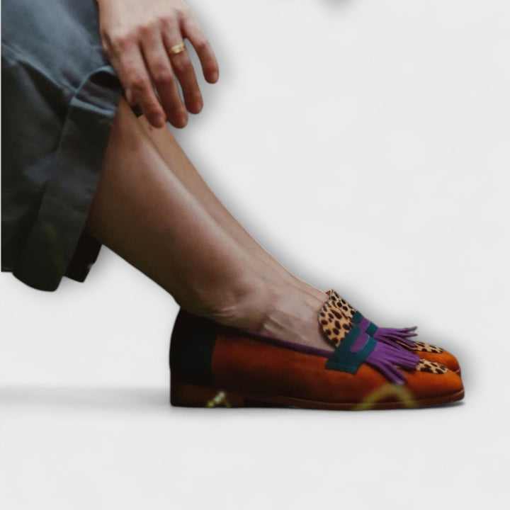 Fallon – Brun Loafer med Leopardprint