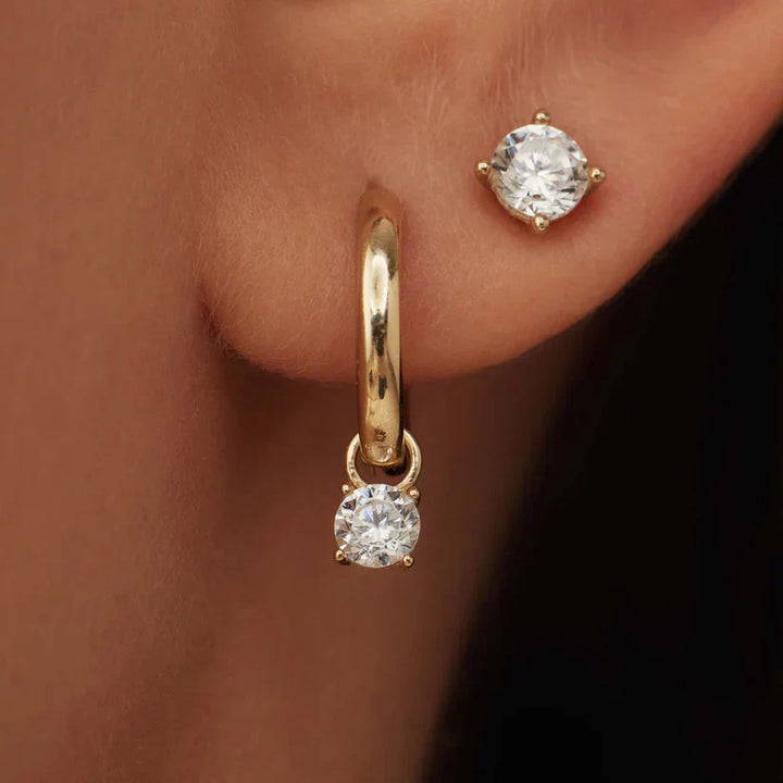 Krizalyssa | Diamant Pendeløreringe 18k Guld